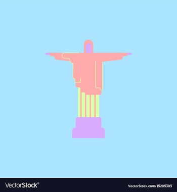 The christ the redeemer statue rio de janeiro vector image