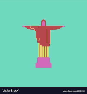 The christ the redeemer statue rio de janeiro vector image