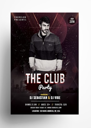 the Club Party PSD Free Flyer Template