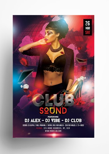 The Club Sound Free PSD Flyer Template