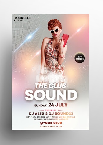 The Club Sound PSD Free Flyer Template