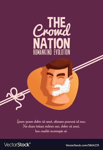 The crowd nation cartoon design vector image