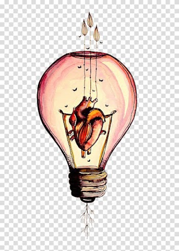 The drawing collection Heart Light, Creative illustration, Heart Lamp transparent background PNG clipart