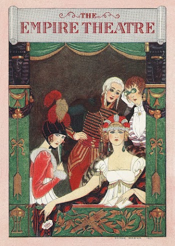 The Empire Theatre (1928) fashion illustration in high resolution by George Barbier. Original from The Beinecke Rare Book & Manuscript Library. Digitally enhanced by rawpixel.