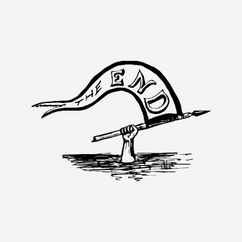 The END flag drawing, vintage | Free PSD - rawpixel