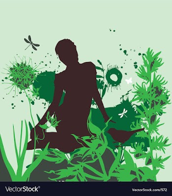 The girl in the garden vector image
