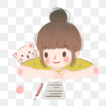 The Girl With The Cat In Her Arms, Vector Png, Lovely Girl ...