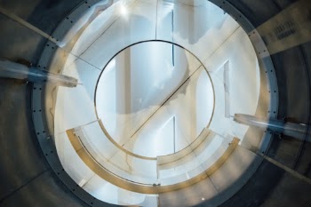 The glass elevator in the Broad is cool — makes for some great abstract photos.
