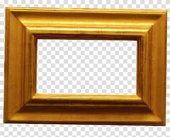 The Golden Age, rectangular brown wooden frame transparent background PNG clipart