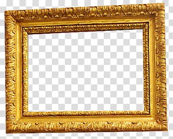 The Golden Age, rectangular brown wooden frame transparent background PNG clipart