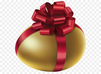 The Golden Egg Egg roll Chicken Spring roll - Easter Golden Egg with Red Bow PNG Clip Art Image 