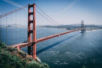 The golden gate bridge in San Francisco.