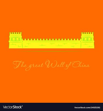 The great wall of china with chinese flag in the vector image