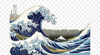 The Great Wave off Kanagawa Thirty-six Views of Mount Fuji Painting Art Wallpaper - Japanese wind waves 