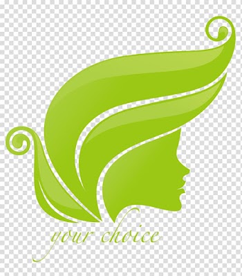 The green woman face and leaves transparent background PNG clipart