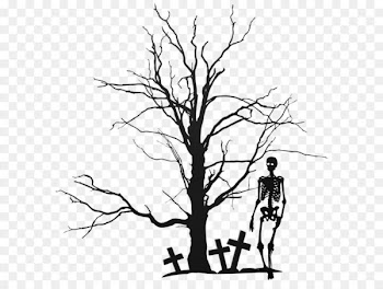 The Halloween Tree Clip art - Halloween Tree and Skeleton PNG Clipart Image 