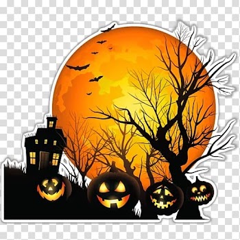 The Halloween Tree Jack-o'-lantern Haunted house , haunted house transparent background PNG clipart