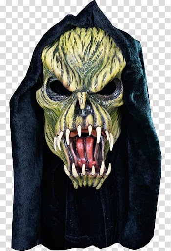 The Haunted Mask Fang Face Halloween Mask Halloween costume, late studio transparent background PNG clipart