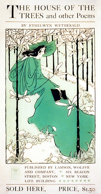 The House of the Trees (ca.1895) vintage poster of a woman seated on lawn in high resolution by Ethel Reed. Original from Library of Congress. Digitally enhanced by rawpixel.