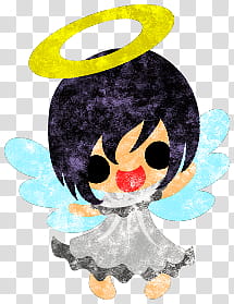 The icons of cute angels, heart-people- transparent background PNG clipart