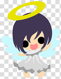 The icons of cute angels, heart-people- transparent background PNG clipart