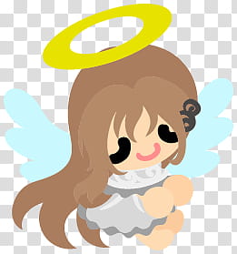 The icons of cute angels, heart-people- transparent background PNG clipart