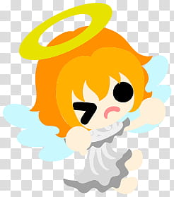 The icons of cute angels, heart-people- transparent background PNG clipart