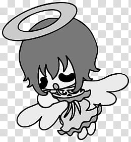 The icons of cute angels, heart-people- transparent background PNG clipart