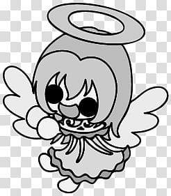 The icons of cute angels, heart-people- transparent background PNG clipart