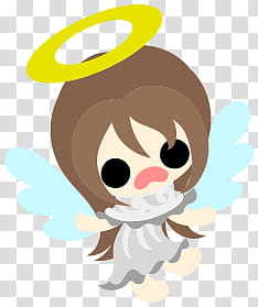 The icons of cute angels, heart-people- transparent background PNG clipart