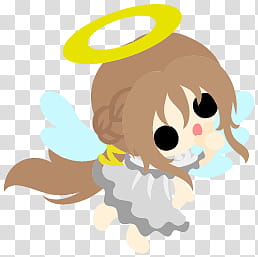 The icons of cute angels, heart-people- transparent background PNG clipart