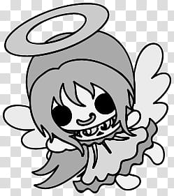 The icons of cute angels, heart-people- transparent background PNG clipart