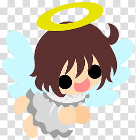 The icons of cute angels, heart-people- transparent background PNG clipart
