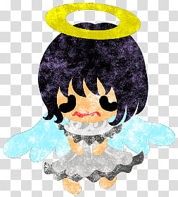 The icons of cute angels, heart-people- transparent background PNG clipart