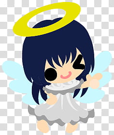 The icons of cute angels, heart-people- transparent background PNG clipart