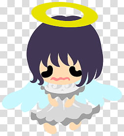 The icons of cute angels, heart-people- transparent background PNG clipart