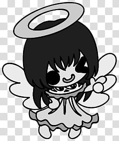The icons of cute angels, heart-people- transparent background PNG clipart