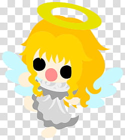 The icons of cute angels, heart-people- transparent background PNG clipart