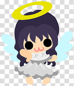 The icons of cute angels, heart-people- transparent background PNG clipart