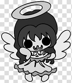 The icons of cute angels, heart-people- transparent background PNG clipart