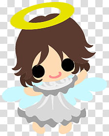 The icons of cute angels, heart-people- transparent background PNG clipart