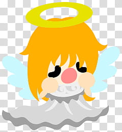 The icons of cute angels, heart-people- transparent background PNG clipart