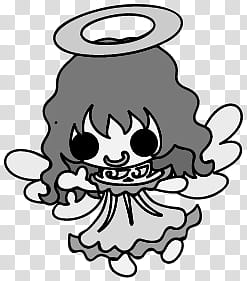 The icons of cute angels, heart-people- transparent background PNG clipart