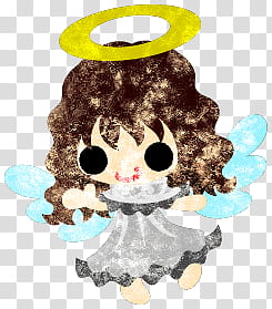 The icons of cute angels, heart-people- transparent background PNG clipart