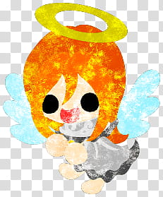 The icons of cute angels, heart-people- transparent background PNG clipart