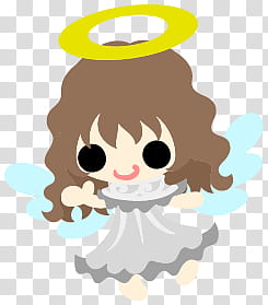 The icons of cute angels, heart-people- transparent background PNG clipart
