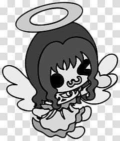 The icons of cute angels, heart-people- transparent background PNG clipart