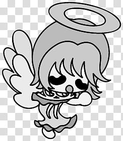 The icons of cute angels, heart-people- transparent background PNG clipart