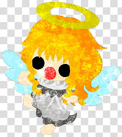 The icons of cute angels, heart-people- transparent background PNG clipart