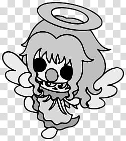 The icons of cute angels, heart-people- transparent background PNG clipart